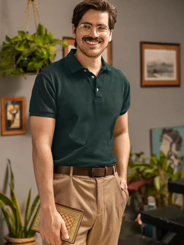 Polo T Shirt Petrol Blue